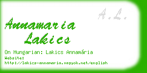 annamaria lakics business card